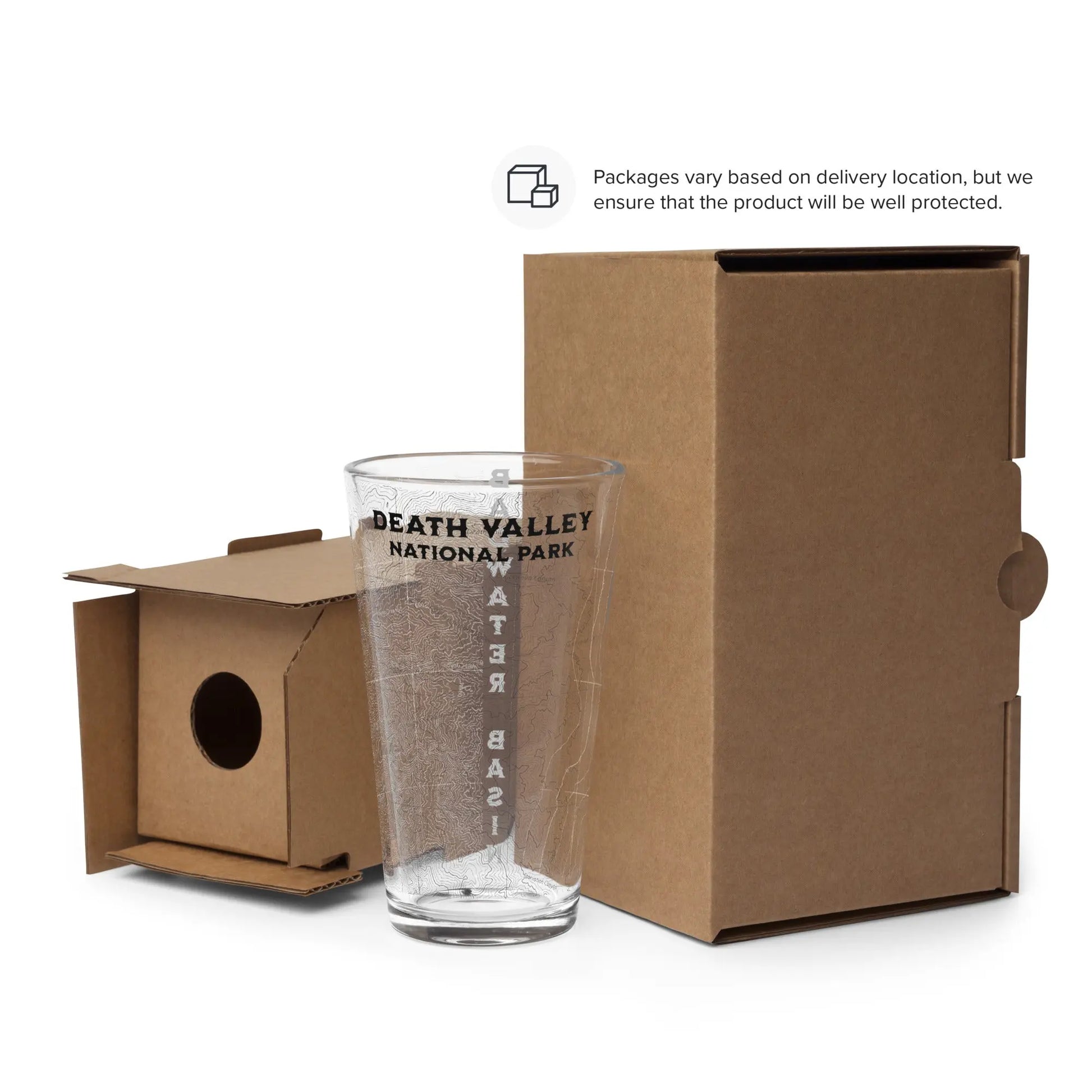 Death Valley National Park Topographic Pint Glass Badwater Basin Topo - Park Service Apparel