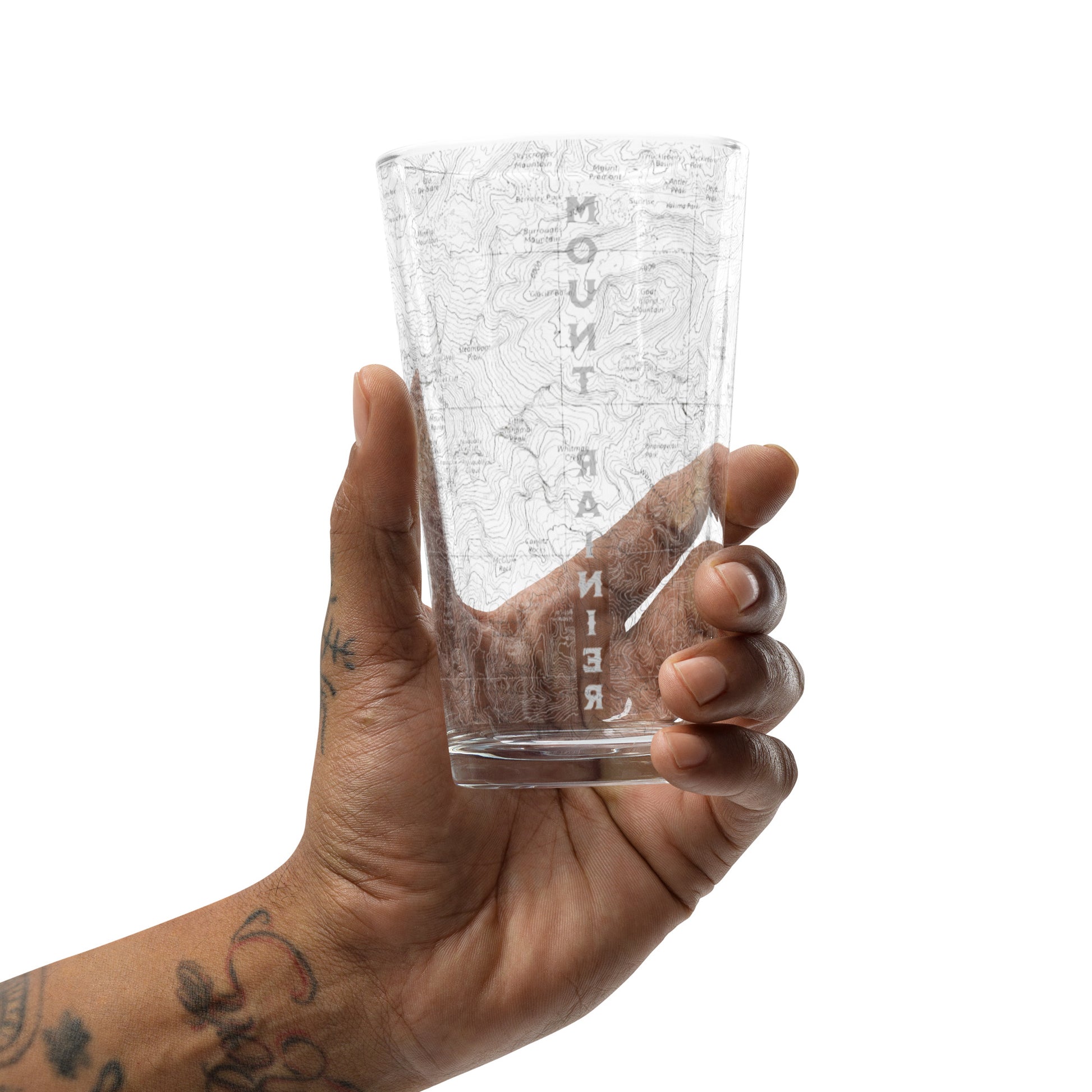 Mount Rainier Topographic Pint Glass Park Service Apparel
