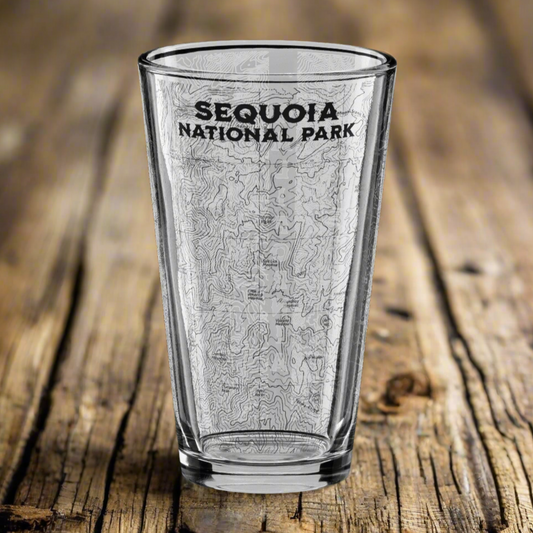 Sequoia National Park Topographic Pint Glass