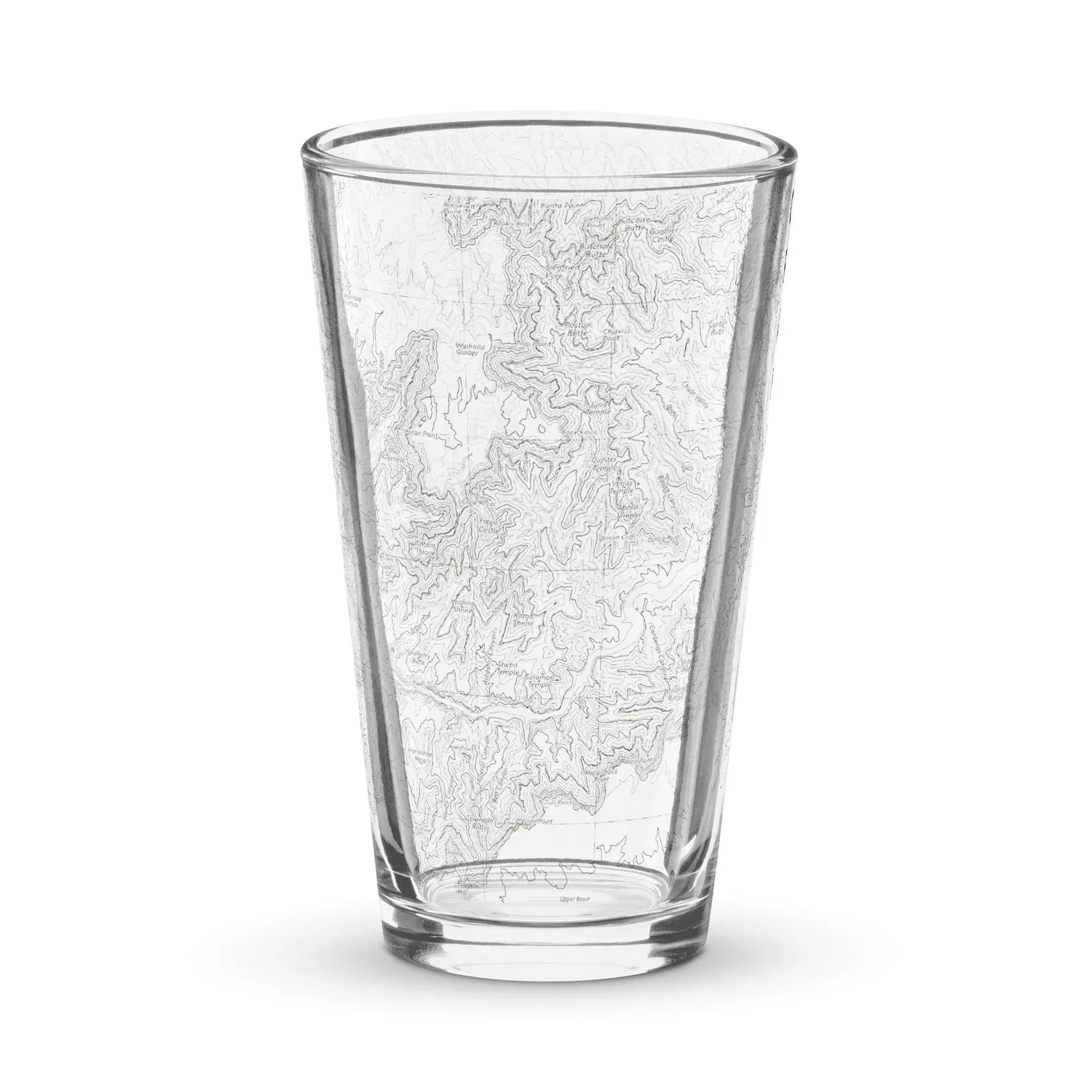 Grand Canyon National Park Topographic Map Pint Glass - Park Service Apparel