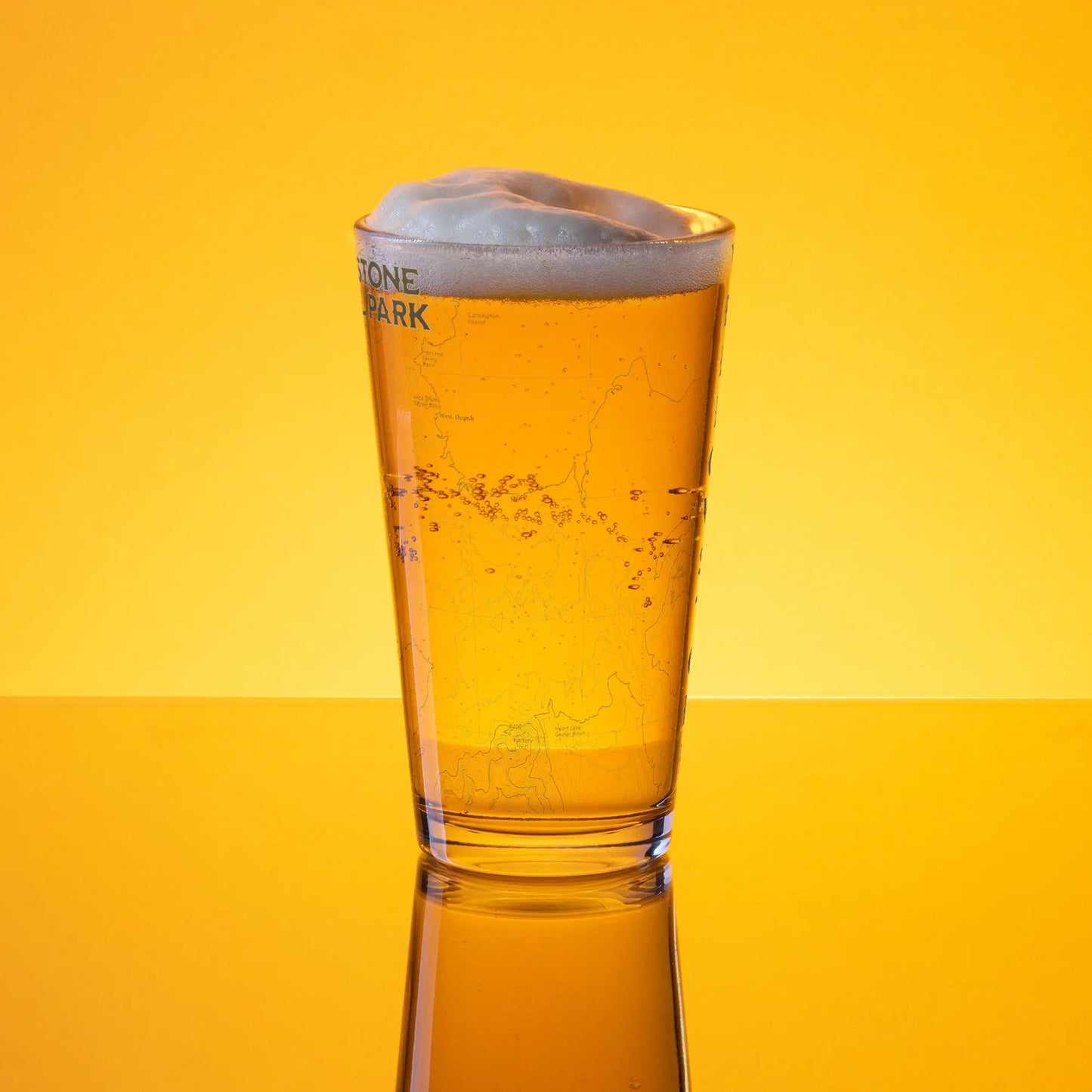 Yellowstone National Park Topographic Pint glass - Park Service Apparel