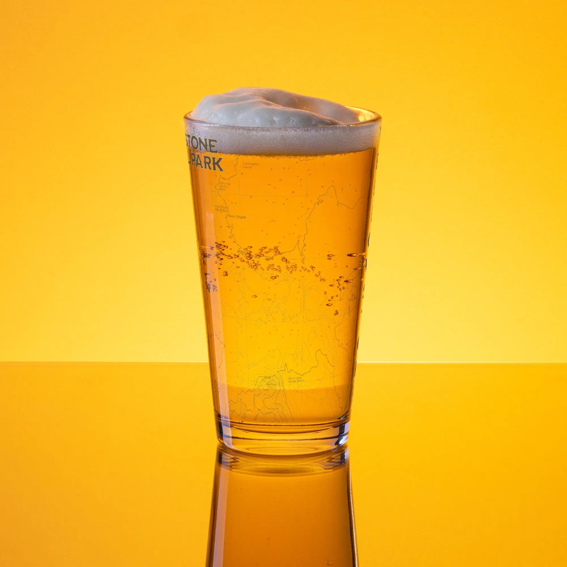 Yellowstone National Park Topographic Pint glass - Park Service Apparel