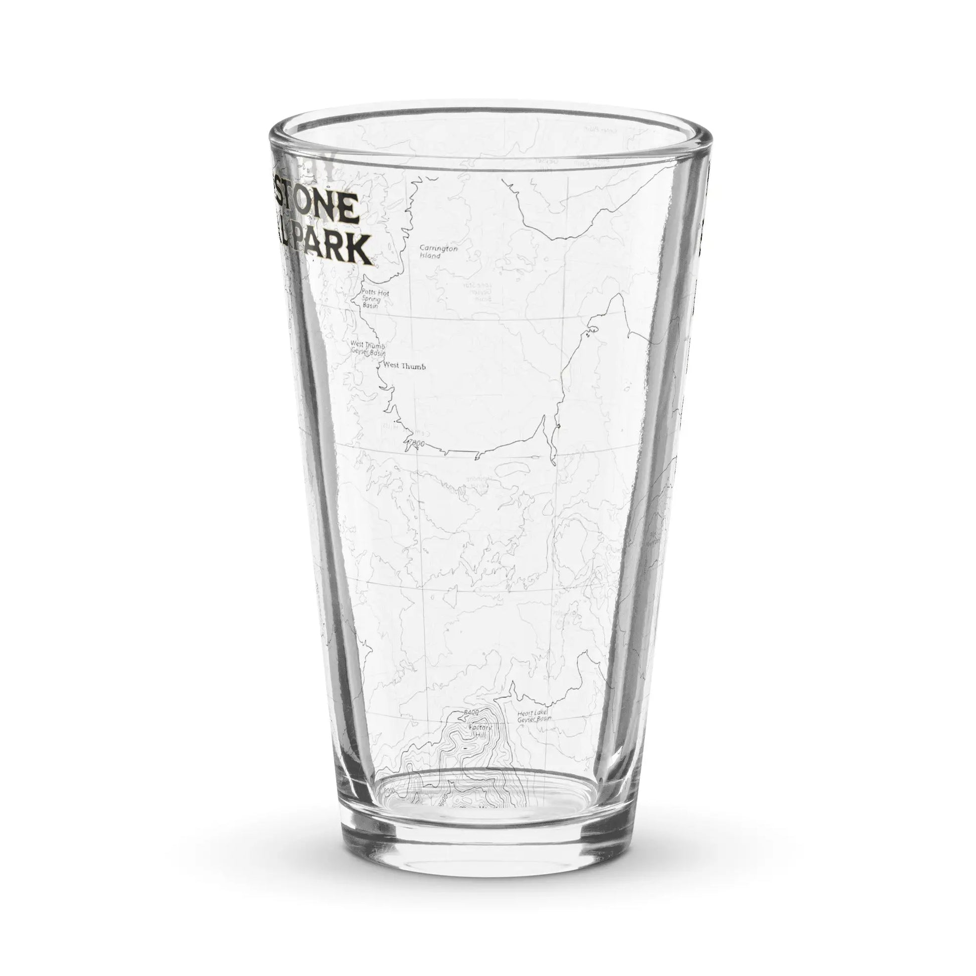 Yellowstone National Park Topographic Pint glass - Park Service Apparel