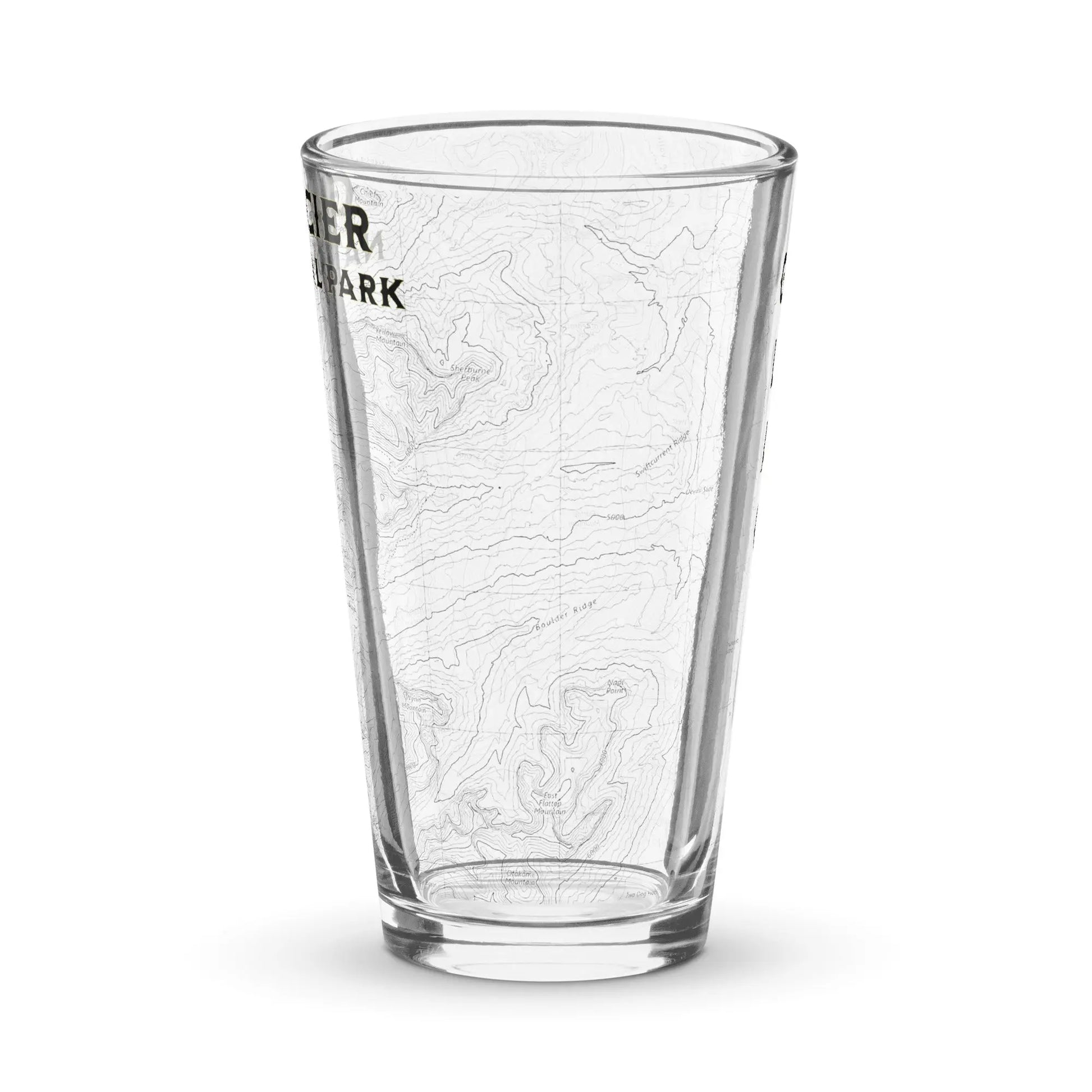 Glacier National Park Topographic Pint Glass - Park Service Apparel