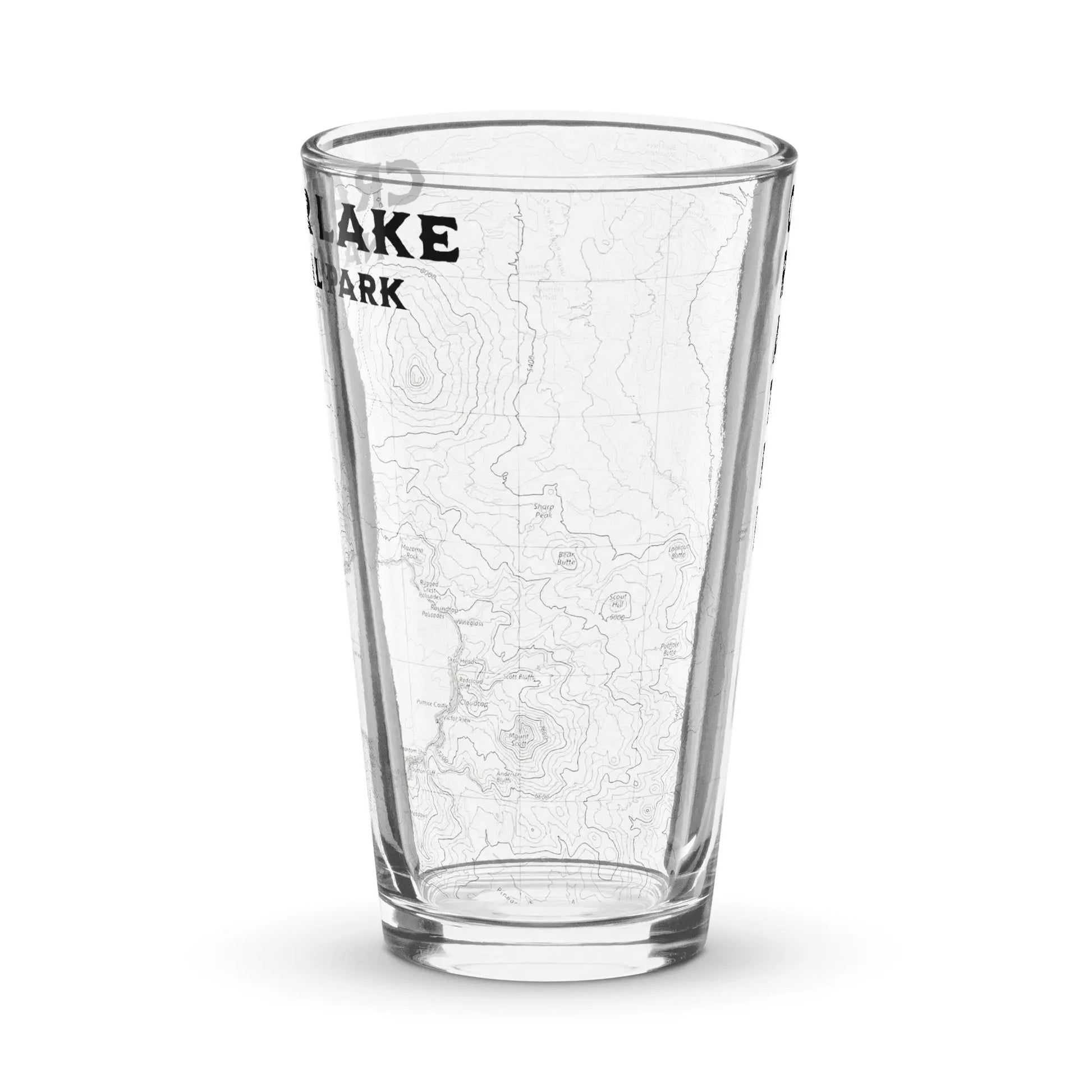 Crater Lake National Park Topographic Pint Glass USGS Topo Map PCT - Park Service Apparel