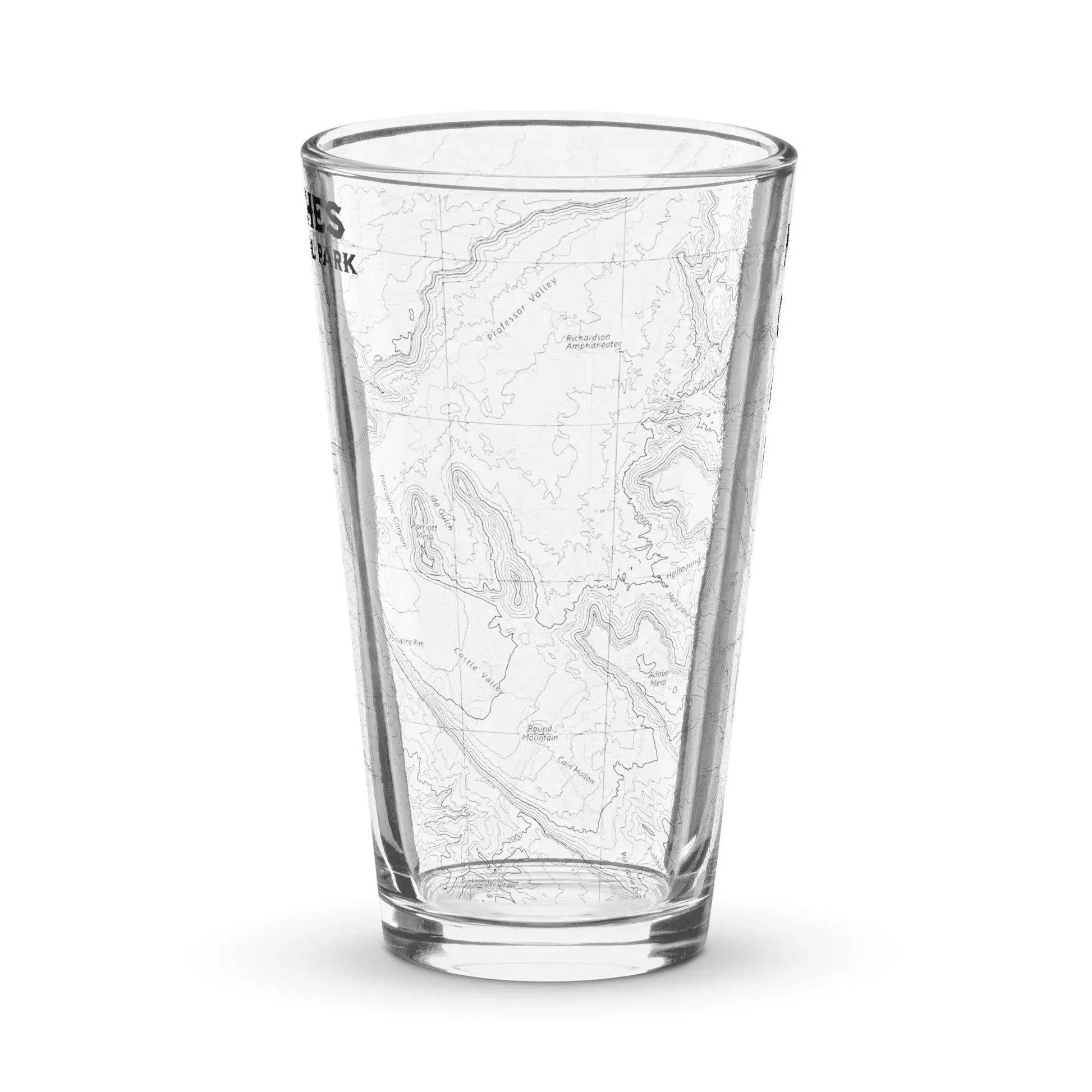 Arches National Park Topographic Pint Glass Moab Utah - Park Service Apparel