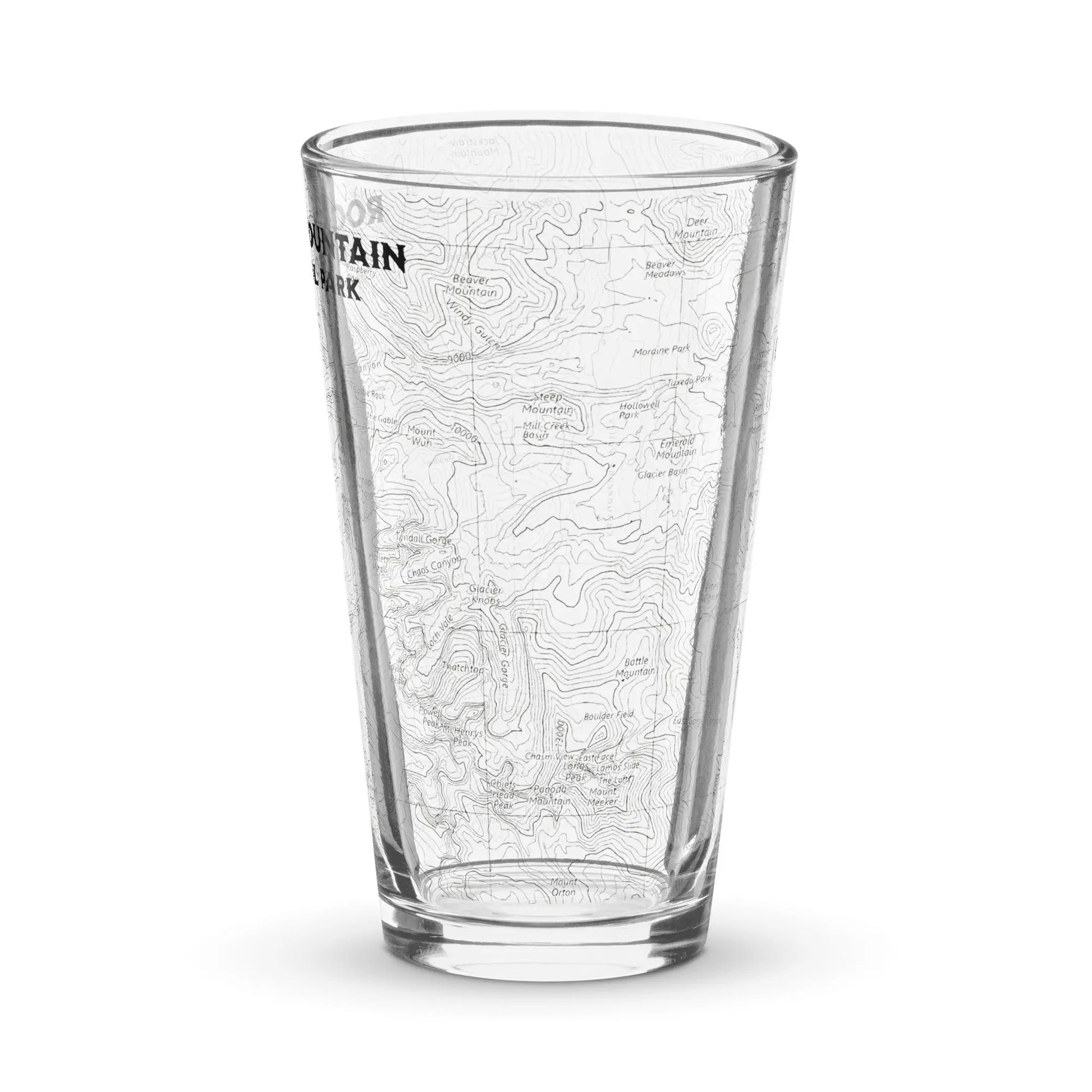 Rocky Mountain National Park Topographic Pint Glass USGS Map Print - Park Service Apparel