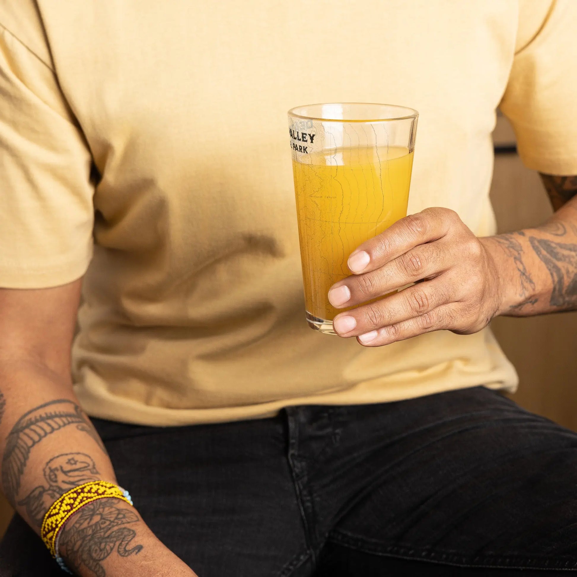 Death Valley National Park Topographic Pint Glass Badwater Basin Topo - Park Service Apparel