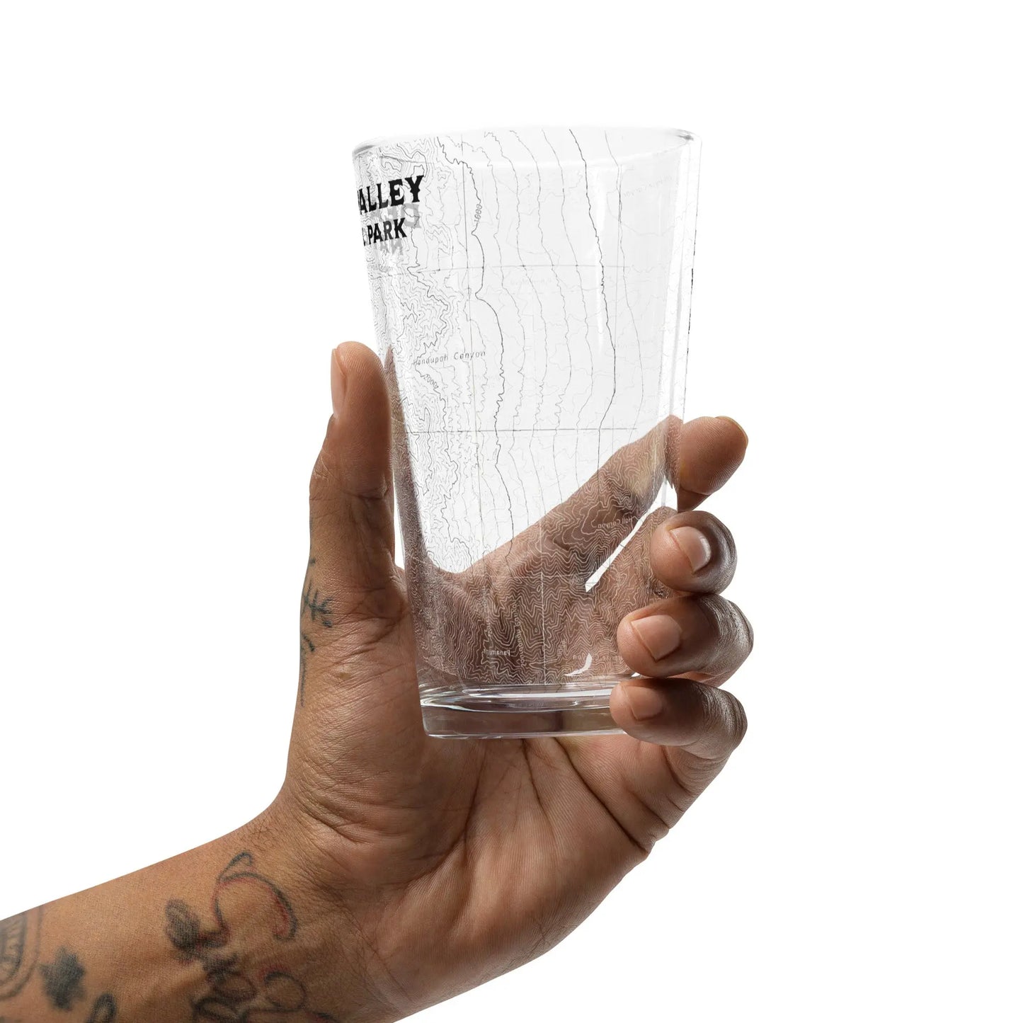 Death Valley National Park Topographic Pint Glass Badwater Basin Topo - Park Service Apparel