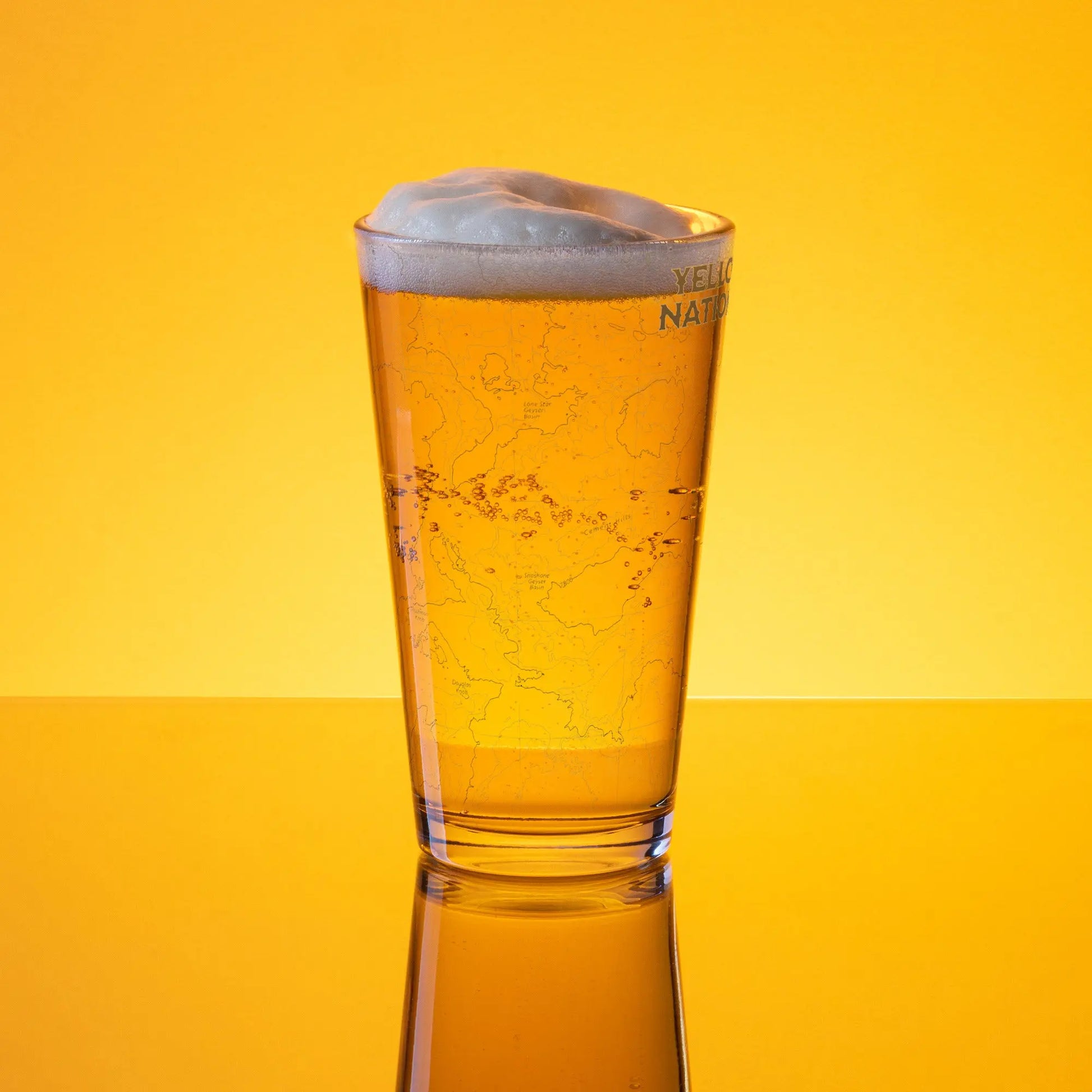 Yellowstone National Park Topographic Pint glass - Park Service Apparel