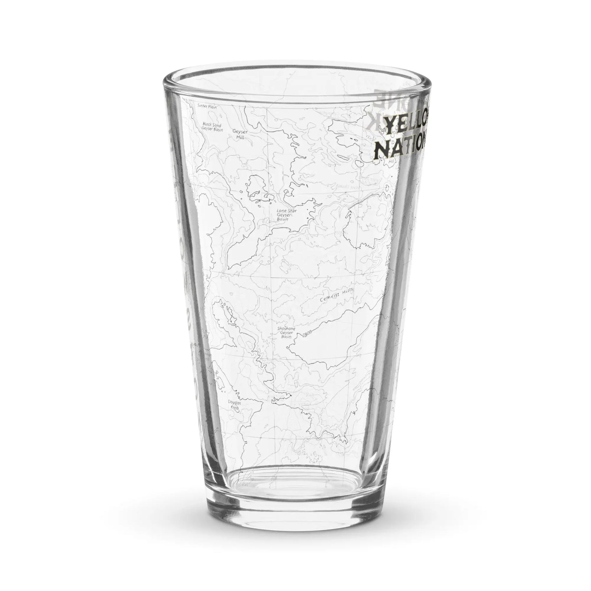 Yellowstone National Park Topographic Pint glass - Park Service Apparel
