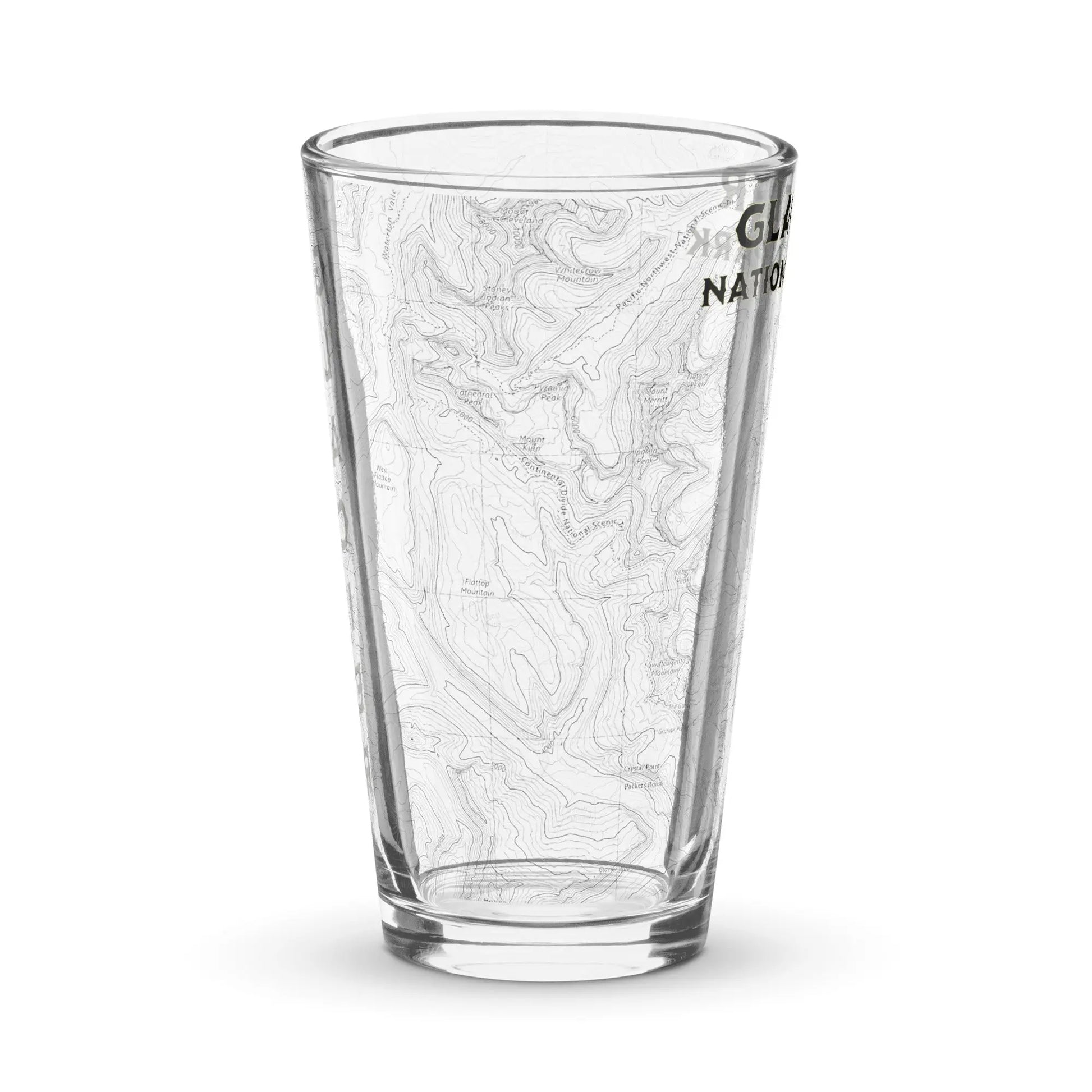 Glacier National Park Topographic Pint Glass - Park Service Apparel