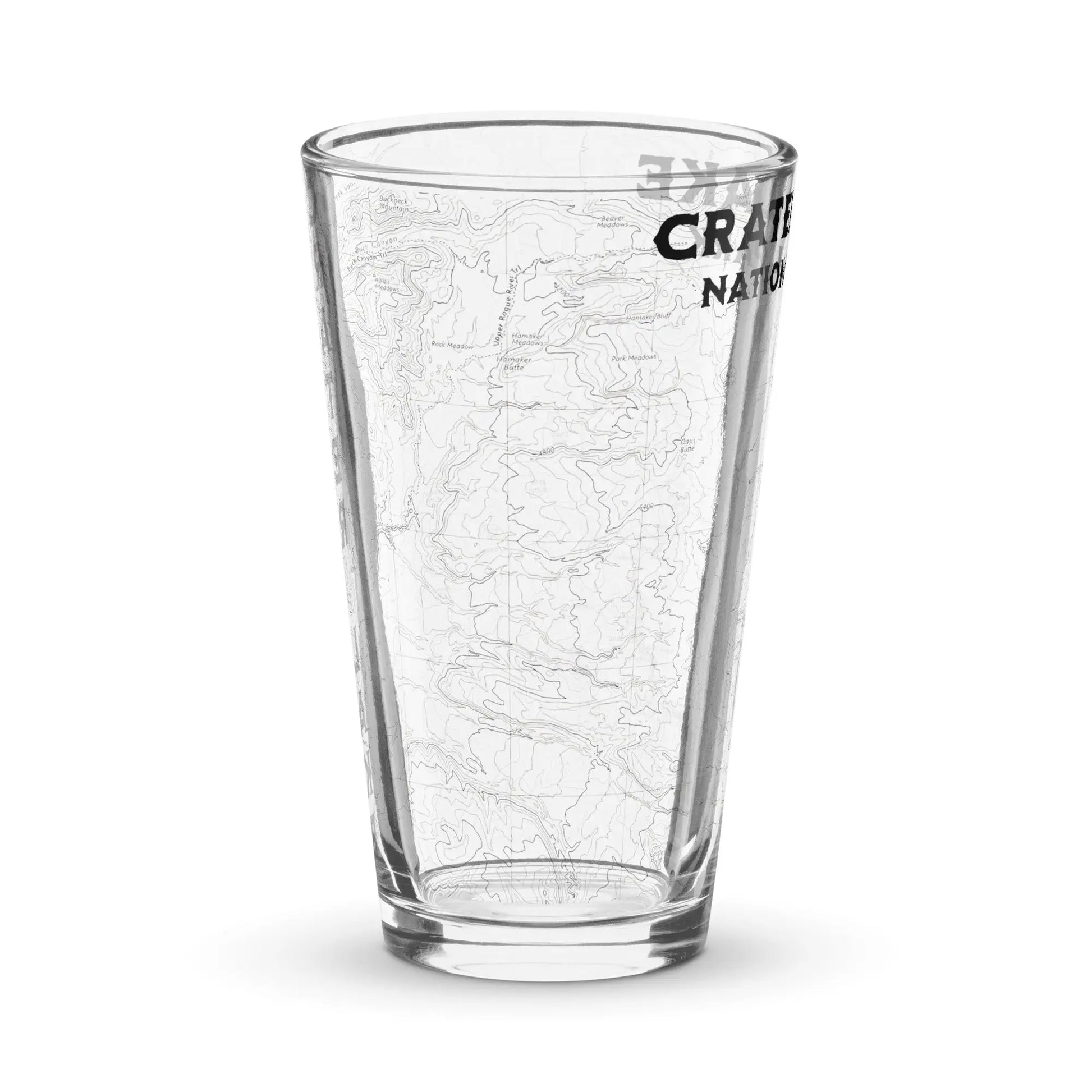 Crater Lake National Park Topographic Pint Glass USGS Topo Map PCT - Park Service Apparel