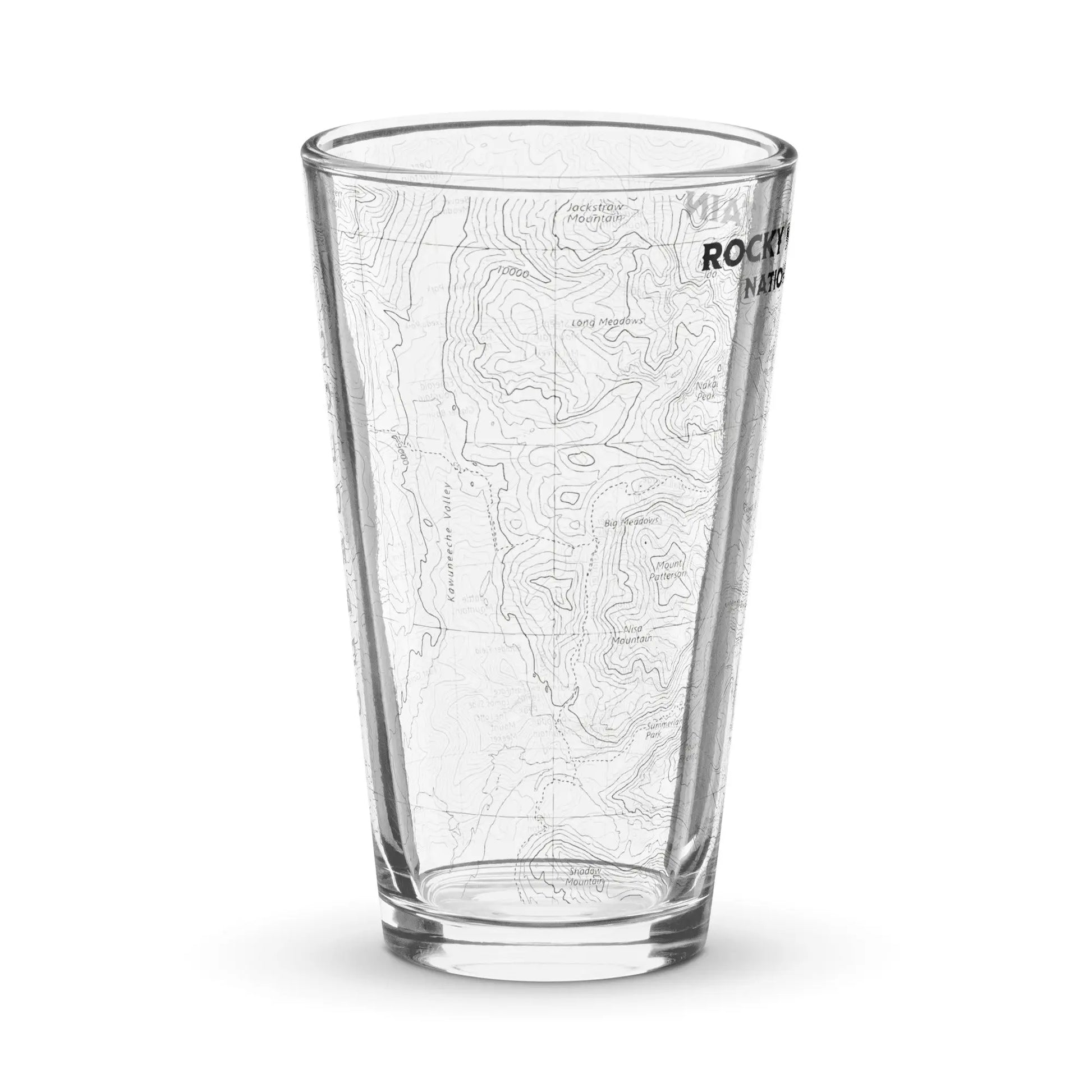 Rocky Mountain National Park Topographic Pint Glass USGS Map Print - Park Service Apparel