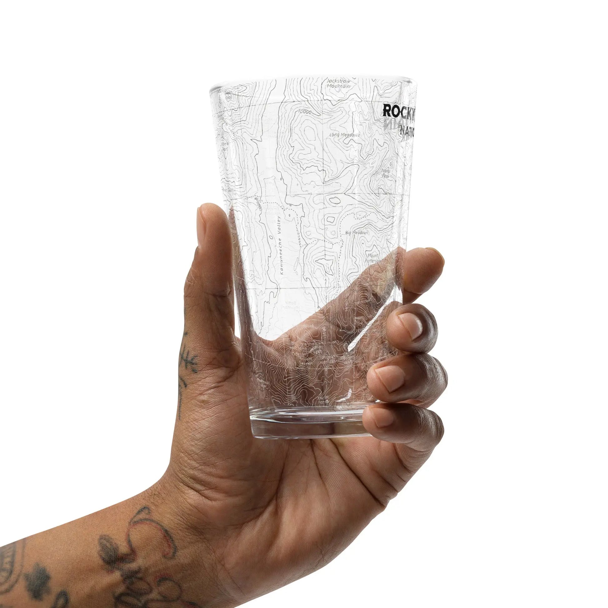 Rocky Mountain National Park Topographic Pint Glass USGS Map Print - Park Service Apparel