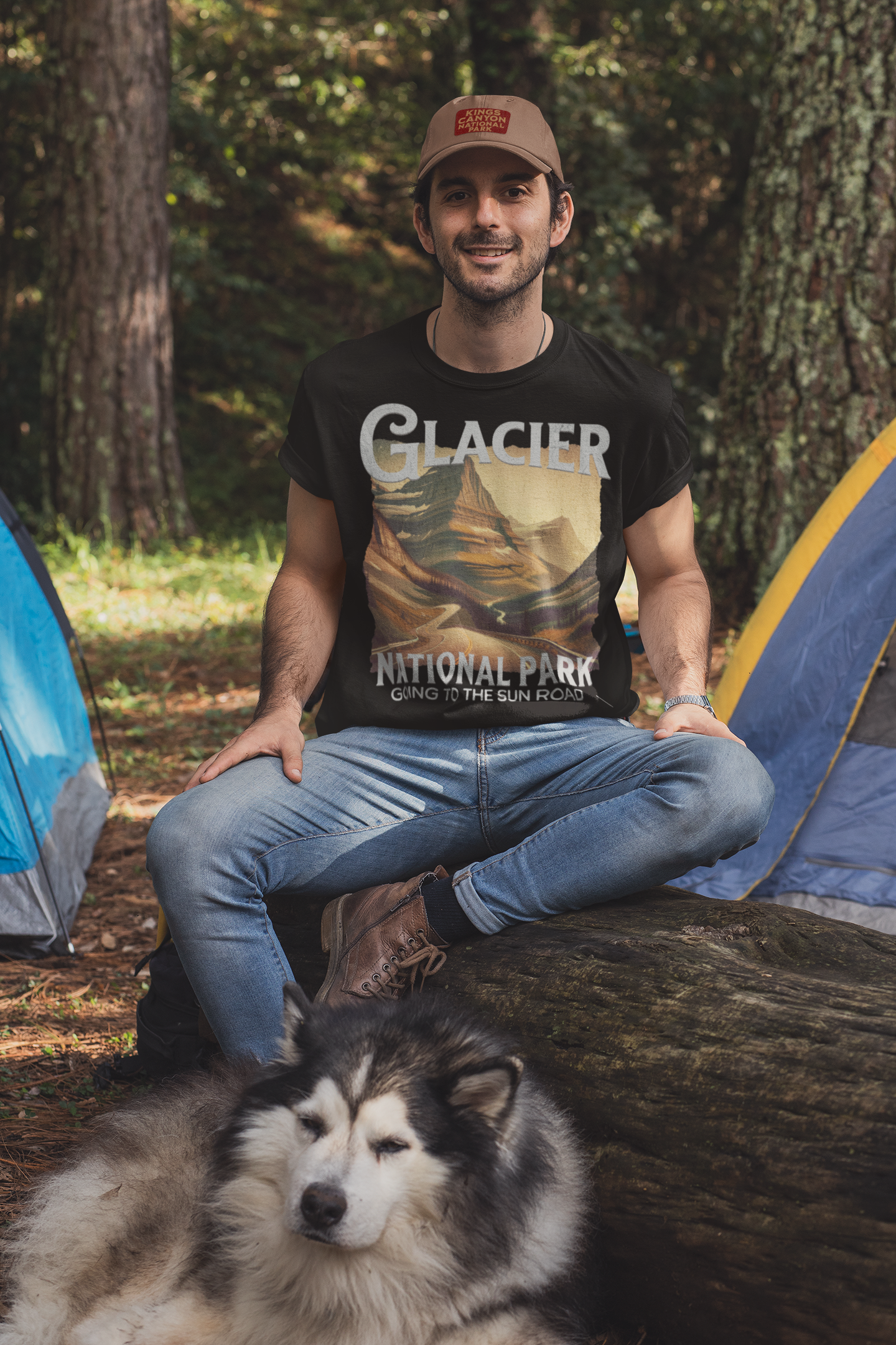 Glacier National Park Unisex Fit Soft T-Shirt Rustic Going to the Sun Road Printify