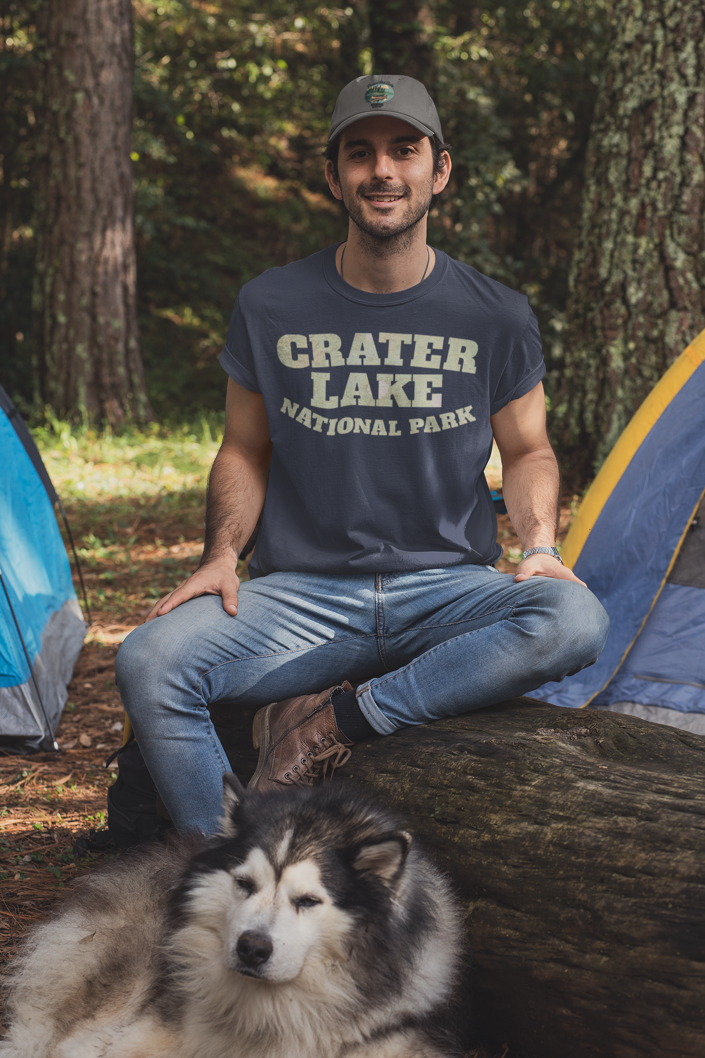 Crater Lake Topographic Map National Park Unisex Fit Soft T-Shirt Printify