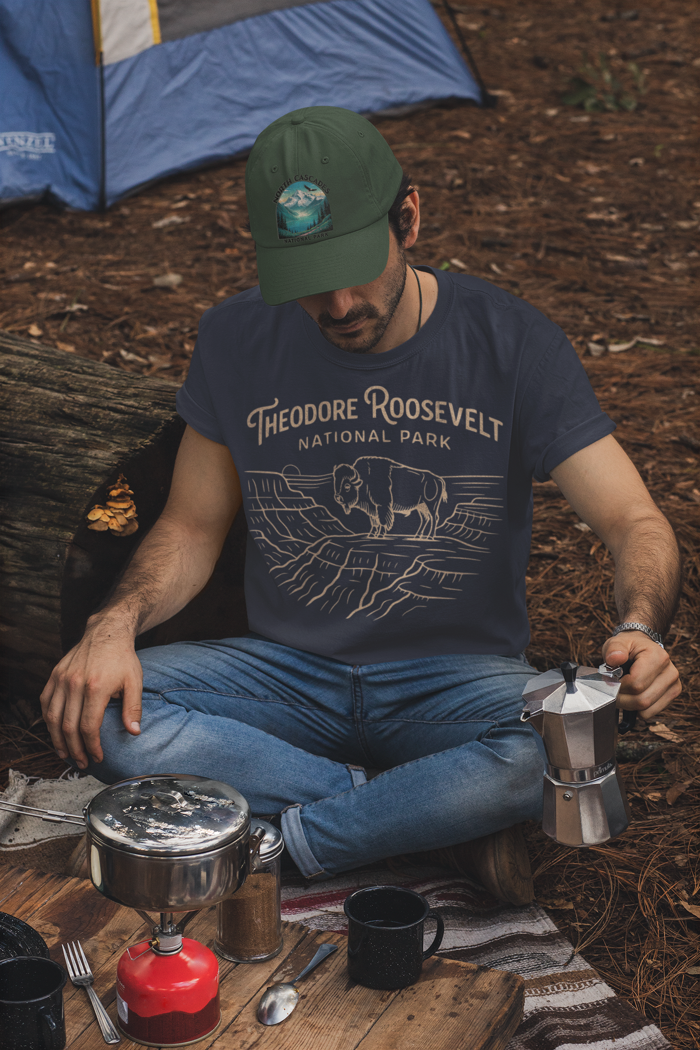 Theodore Roosevelt National Park Line Art Unisex Fit Soft T-Shirt