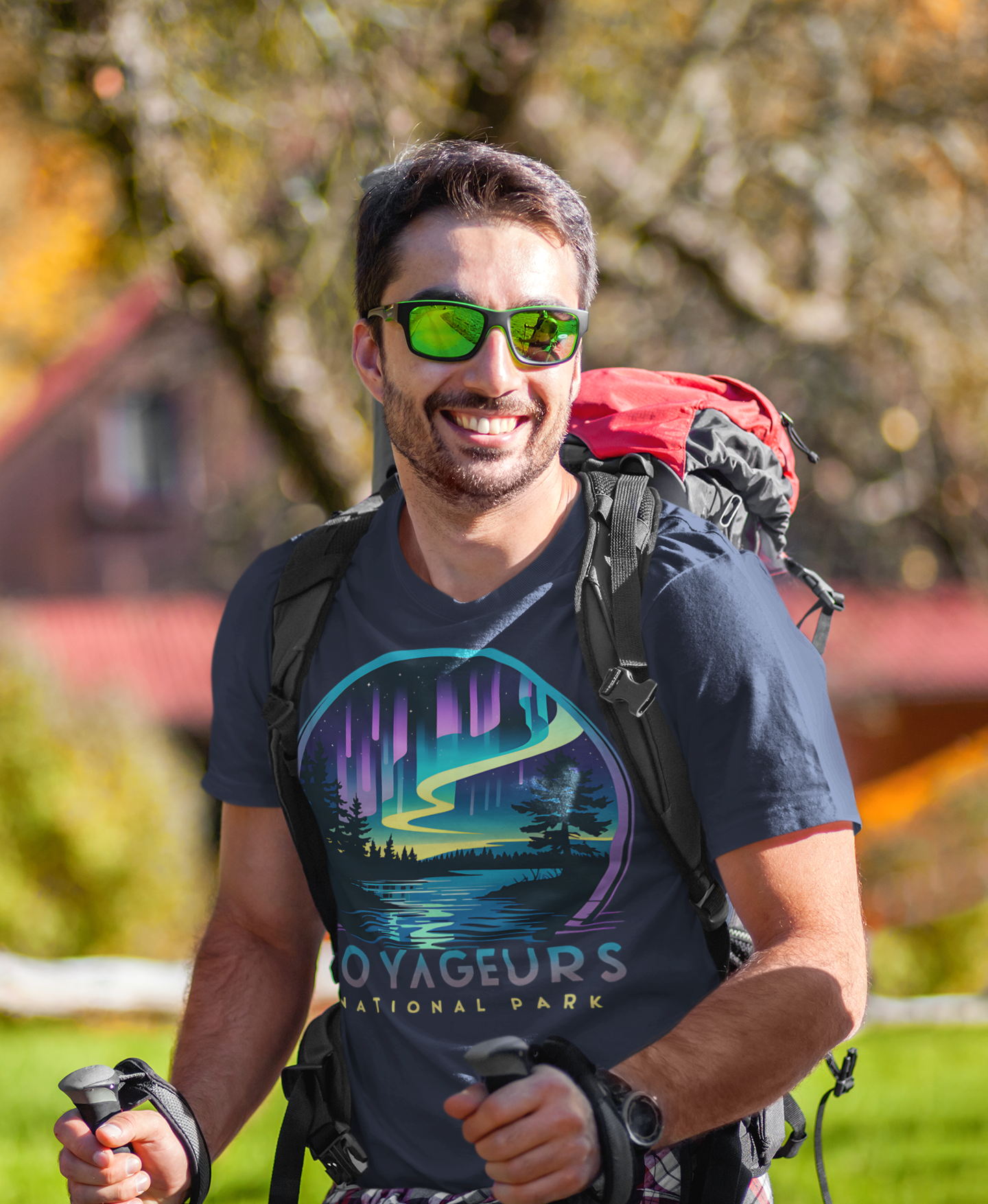 Voyageurs National Park Unisex Fit Soft T-Shirt Northern Lights Aurora Borealis Printify