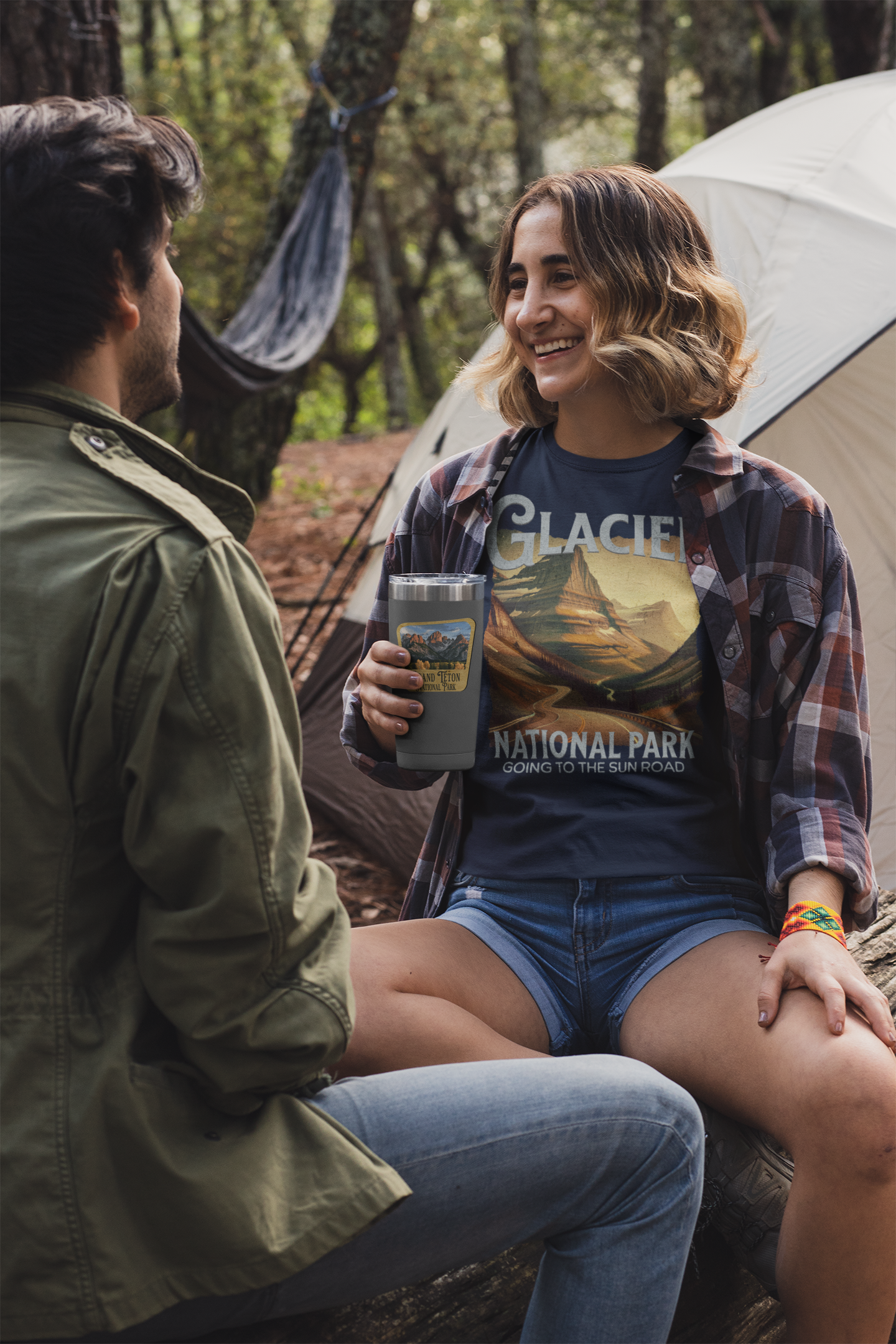 Glacier National Park Unisex Fit Soft T-Shirt Rustic Going to the Sun Road Printify