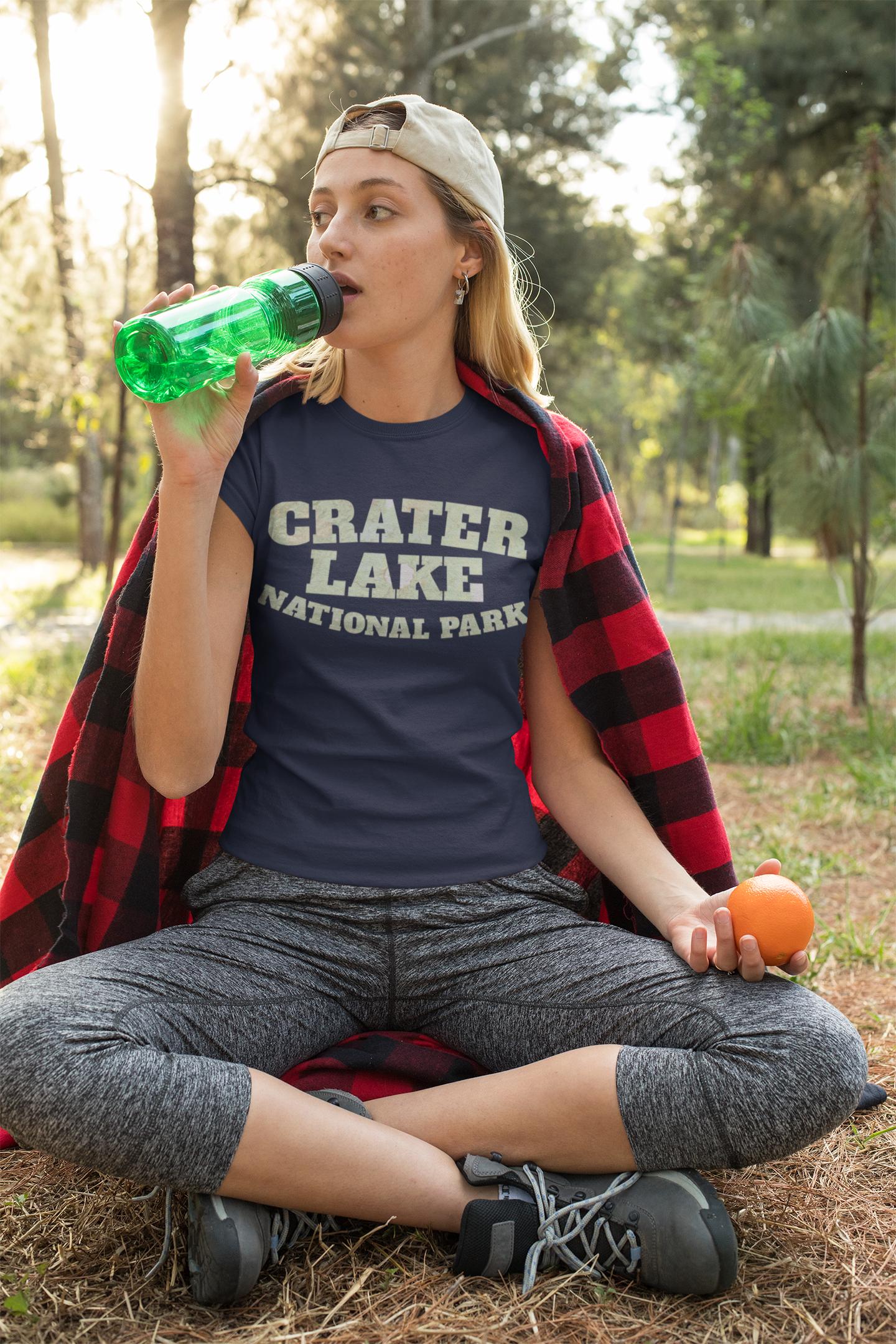 Crater Lake Topographic Map National Park Unisex Fit Soft T-Shirt Printify