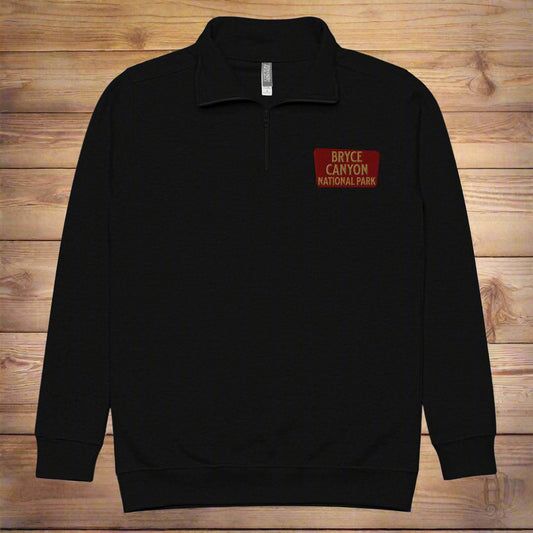 Bryce Canyon National Park 1/4 Zip Fleece Pullover Sweater Park Service Apparel Black S