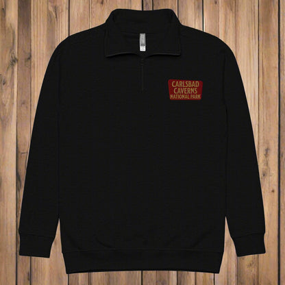 Carlsbad Caverns National Park 1/4 Zip Fleece Pullover Sweater Park Service Apparel Black S