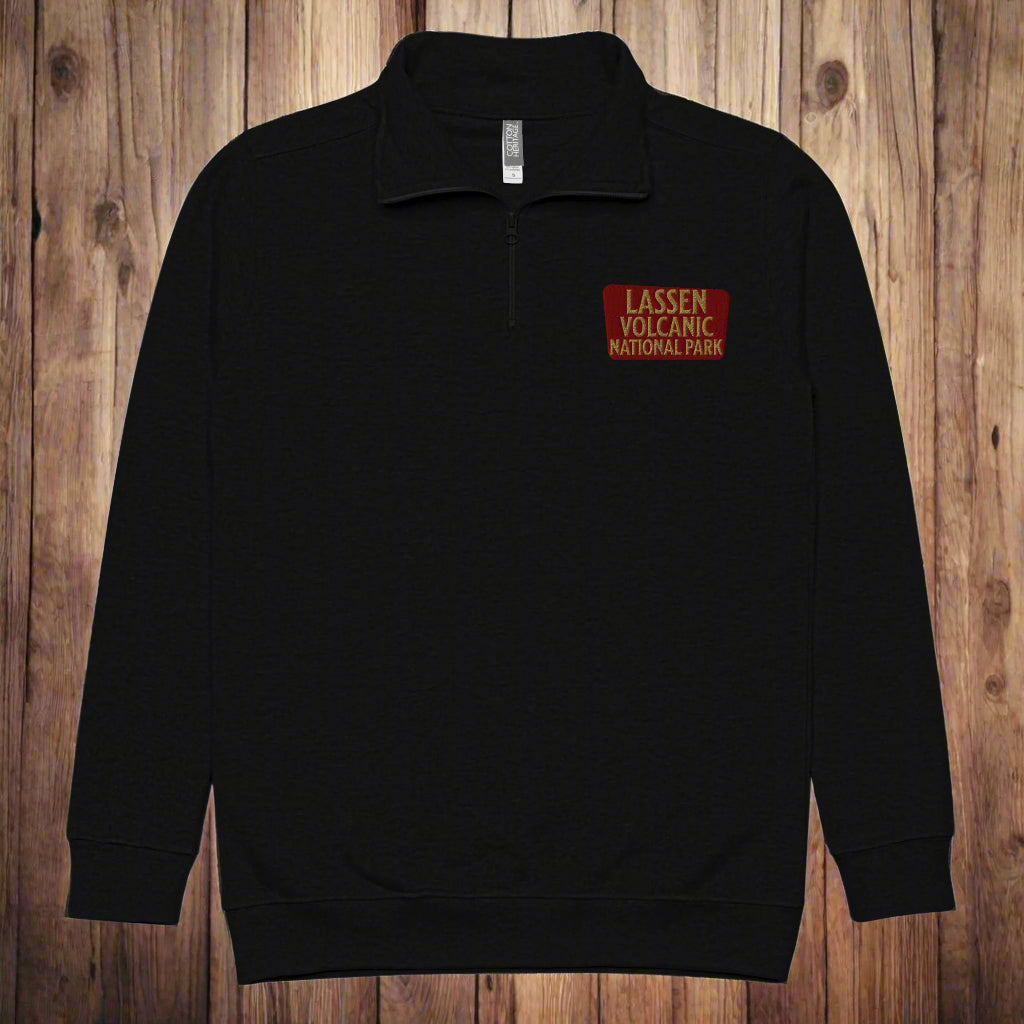 Lassen Volcanic National Park 1/4 Zip Fleece Pullover Park Service Apparel Black S