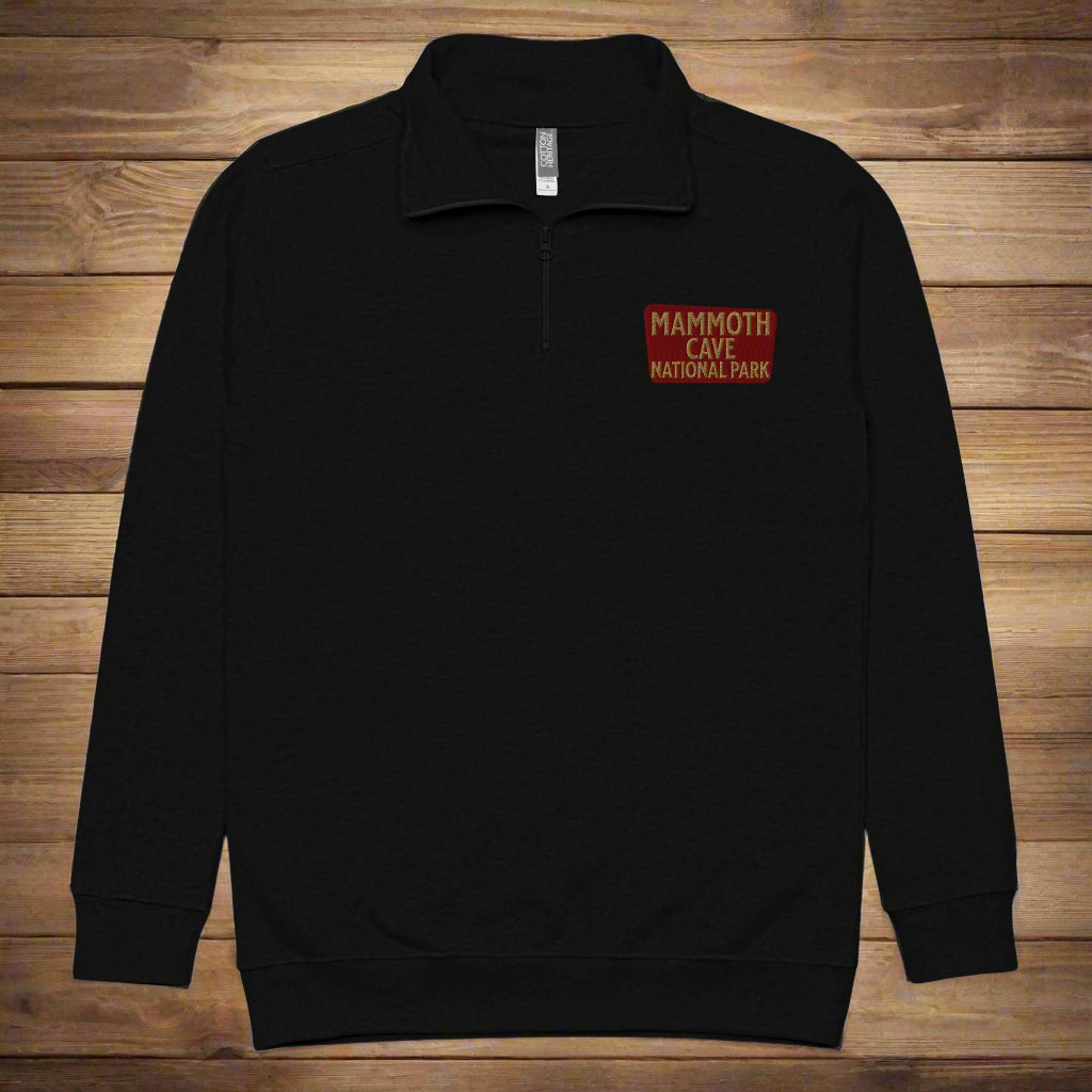 Mammoth Cave National Park 1/4 Zip Fleece Pullover Sweater Park Service Apparel Black S