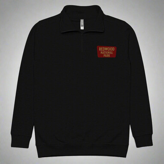 Redwood National Park 1/4 Zip Fleece Pullover Sweater Park Service Apparel Black S