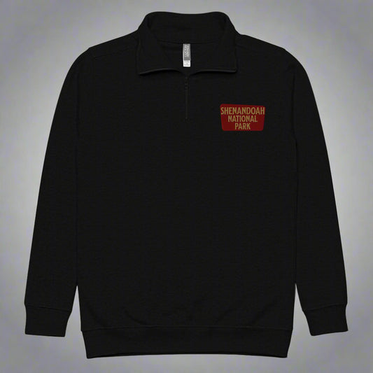 Shenandoah National Park 1/4 Zip Fleece Pullover Park Service Apparel Black S