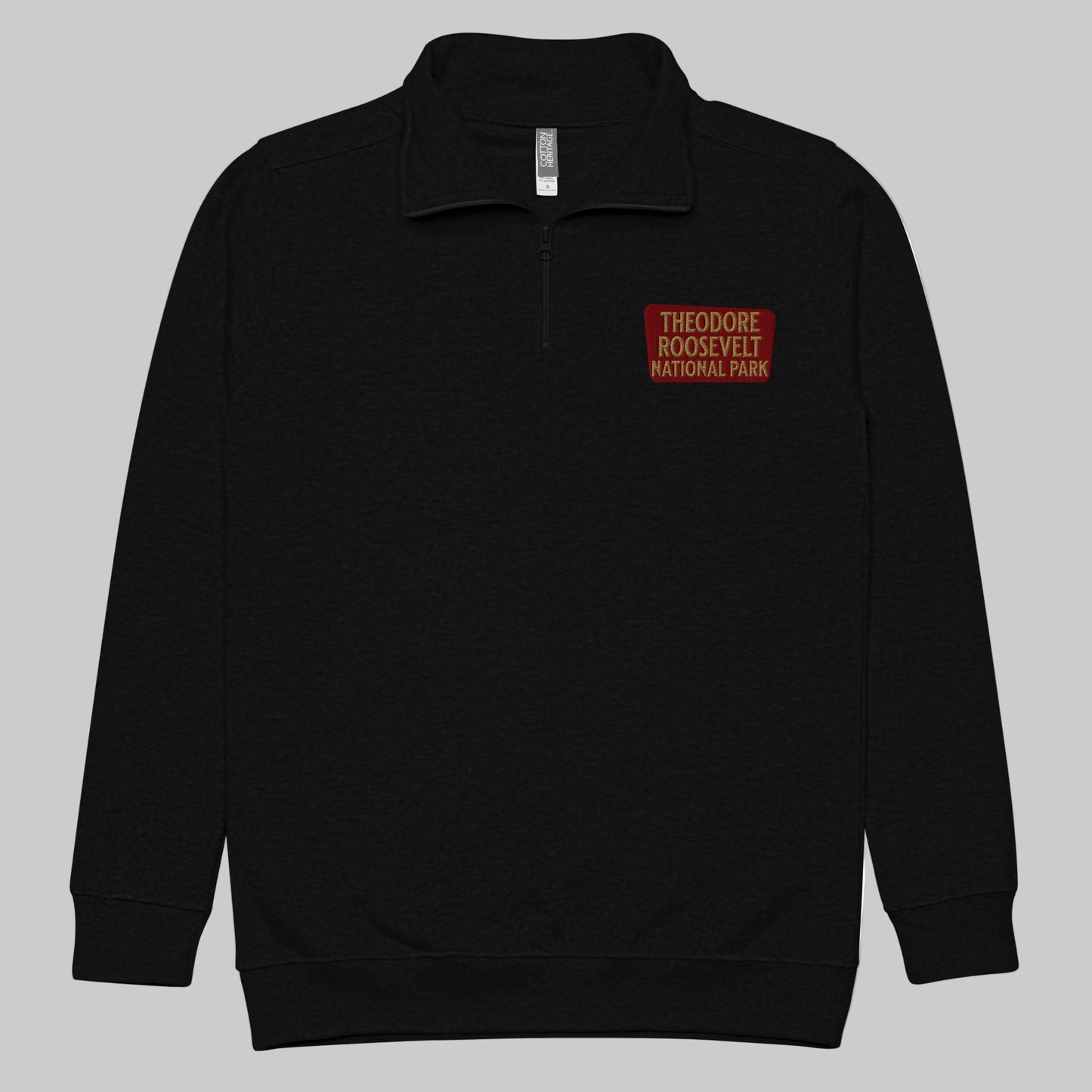 Theodore Roosevelt 1/4 Zip Fleece Pullover Sweater Park Service Apparel Black S
