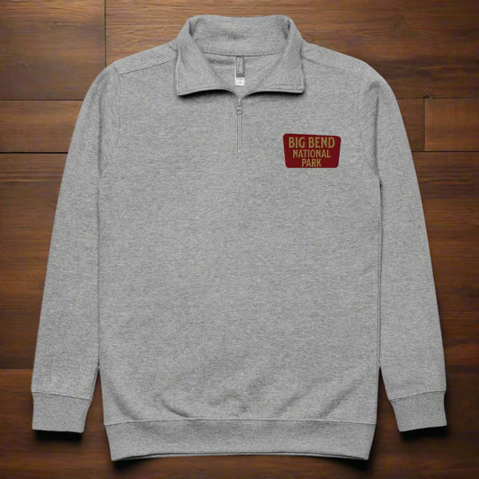 Big Bend National Park 1/4 Zip Fleece Pullover Sweater Park Service Apparel Carbon Grey S