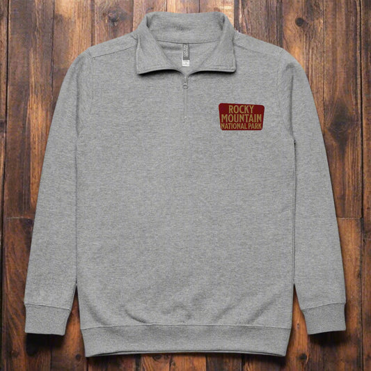 Rocky Mountain National Park 1/4 Zip Fleece Pullover Park Service Apparel Carbon Grey S