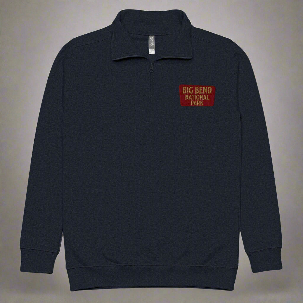 Big Bend National Park 1/4 Zip Fleece Pullover Sweater Park Service Apparel Navy S