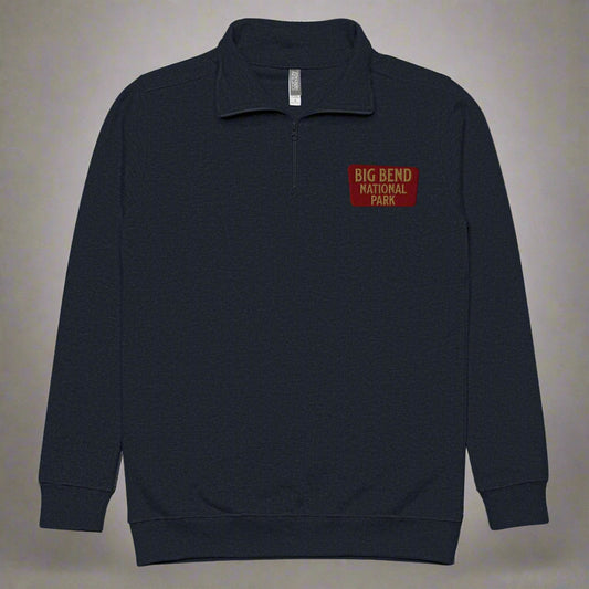 Big Bend National Park 1/4 Zip Fleece Pullover Sweater Park Service Apparel Navy S