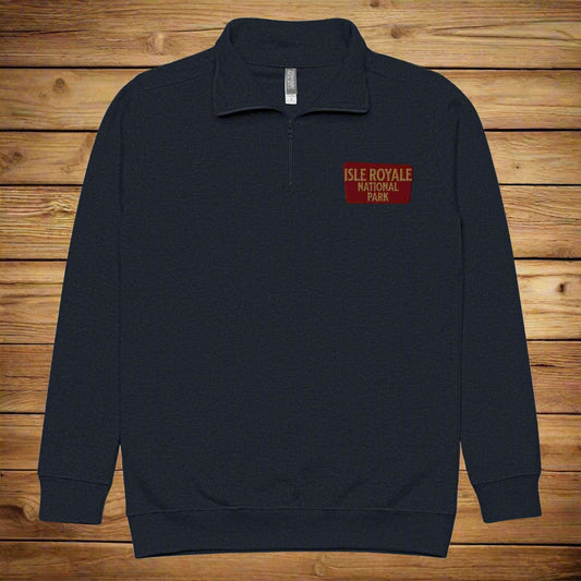 Isle Royale National Park 1/4 Zip Fleece Pullover Sweater Park Service Apparel Navy S
