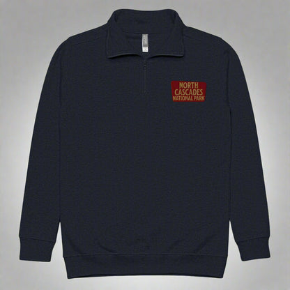 North Cascades National Park 1/4 Zip Fleece Pullover Park Service Apparel Navy S