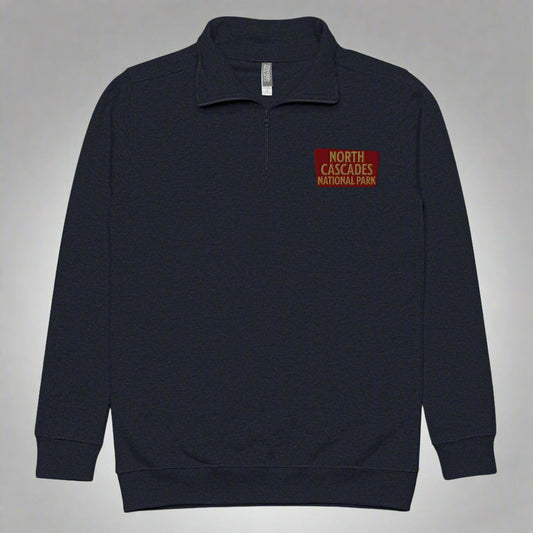 North Cascades National Park 1/4 Zip Fleece Pullover Park Service Apparel Navy S