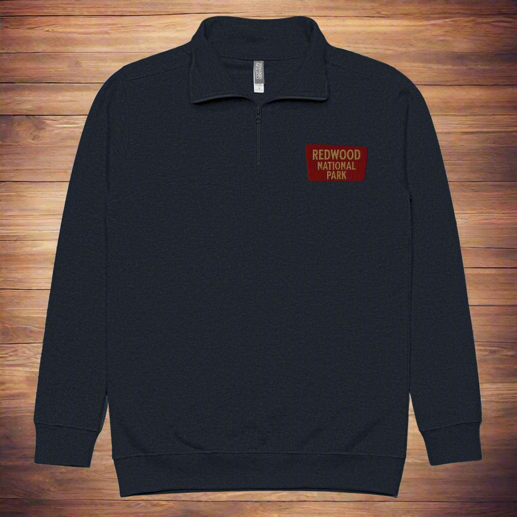Redwood National Park 1/4 Zip Fleece Pullover Sweater Park Service Apparel Navy S