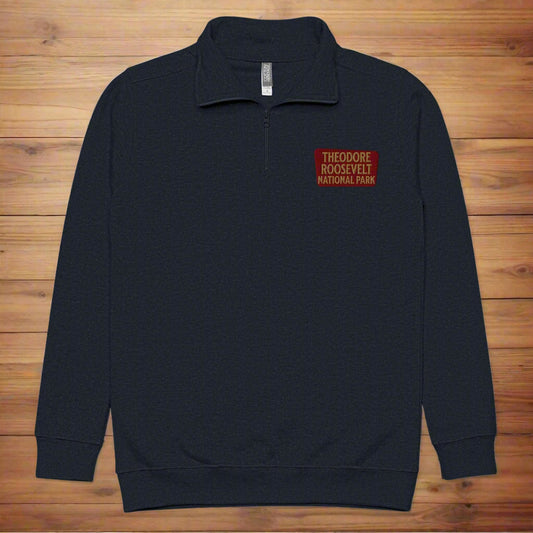 Theodore Roosevelt 1/4 Zip Fleece Pullover Sweater Park Service Apparel Navy S