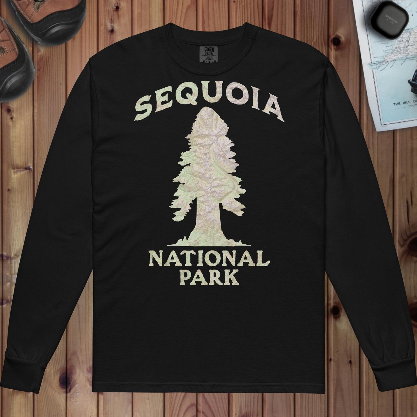 Sequoia Tree Heavyweight Long Sleeve Topo Tee Park Service Apparel Black S