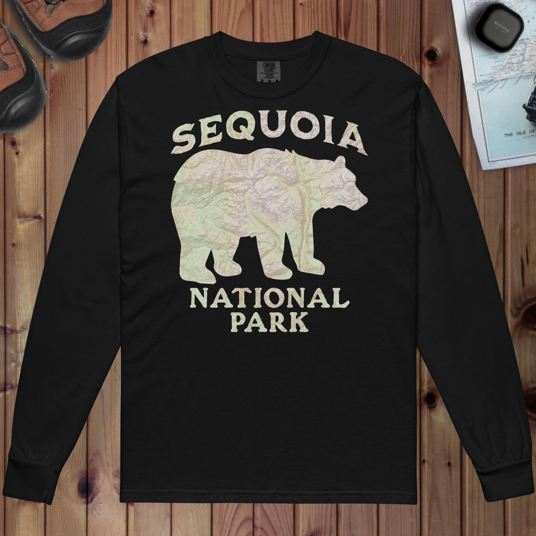 Sequoia Bear Heavy Weight Long Sleeve Topo T-shirt Park Service Apparel Black S