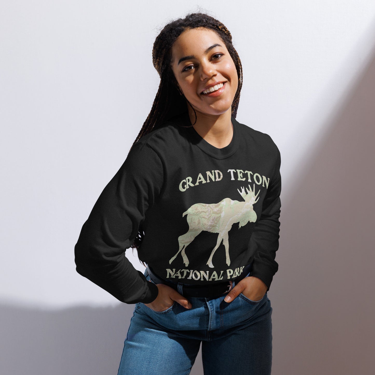 Grand Teton Moose Heavyweight Long Sleeve Topo Tee