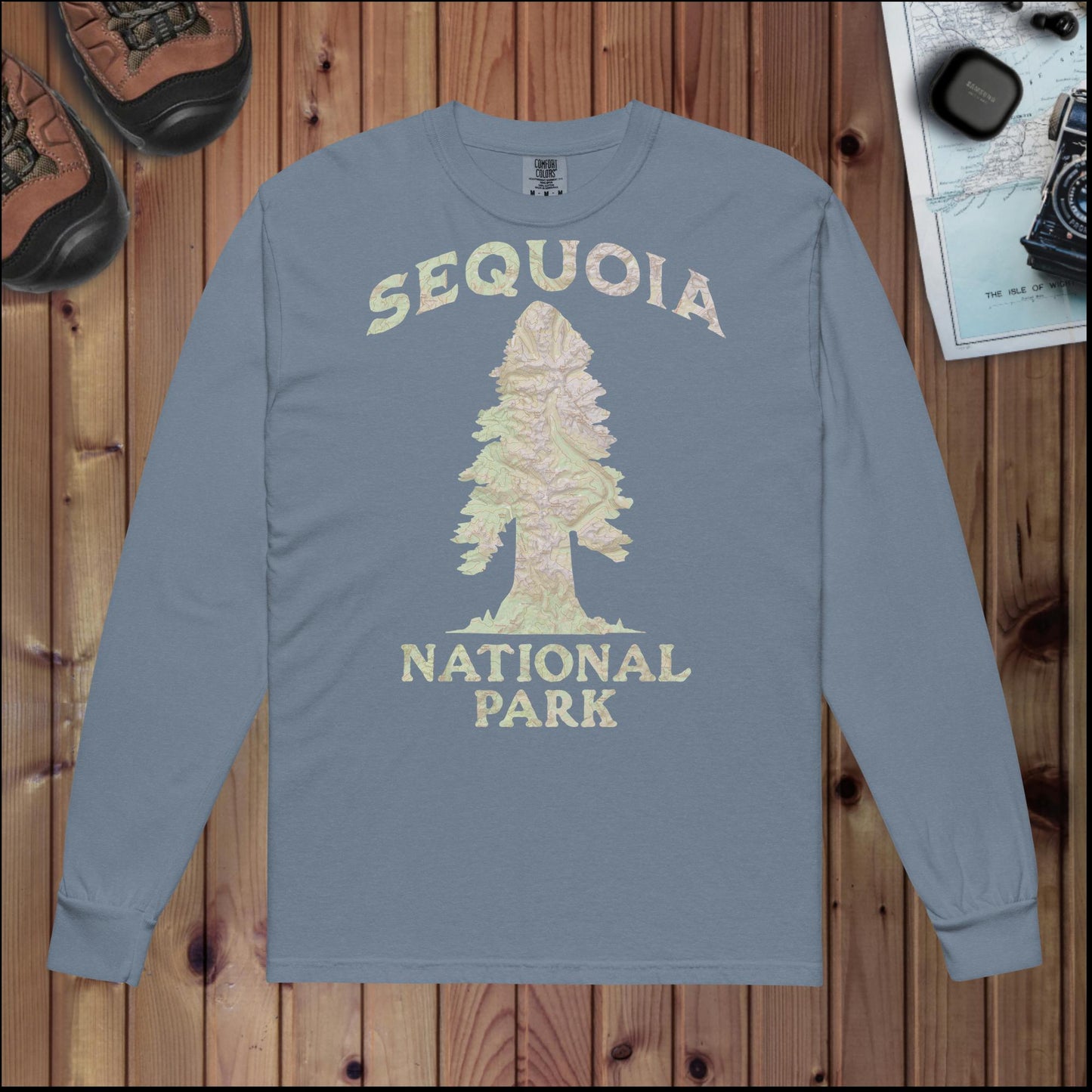 Sequoia Tree Heavyweight Long Sleeve Topo Tee Park Service Apparel Blue Jean S