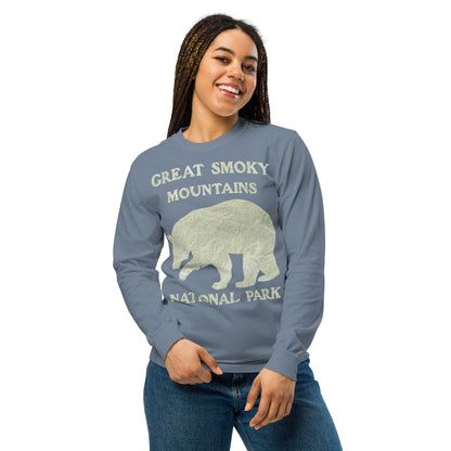 Great Smoky Mountains Bear Heavyweight Long Sleeve Topo Tee