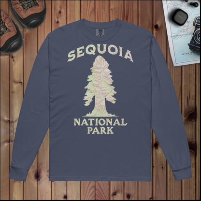 Sequoia Tree Heavyweight Long Sleeve Topo Tee Park Service Apparel Navy S