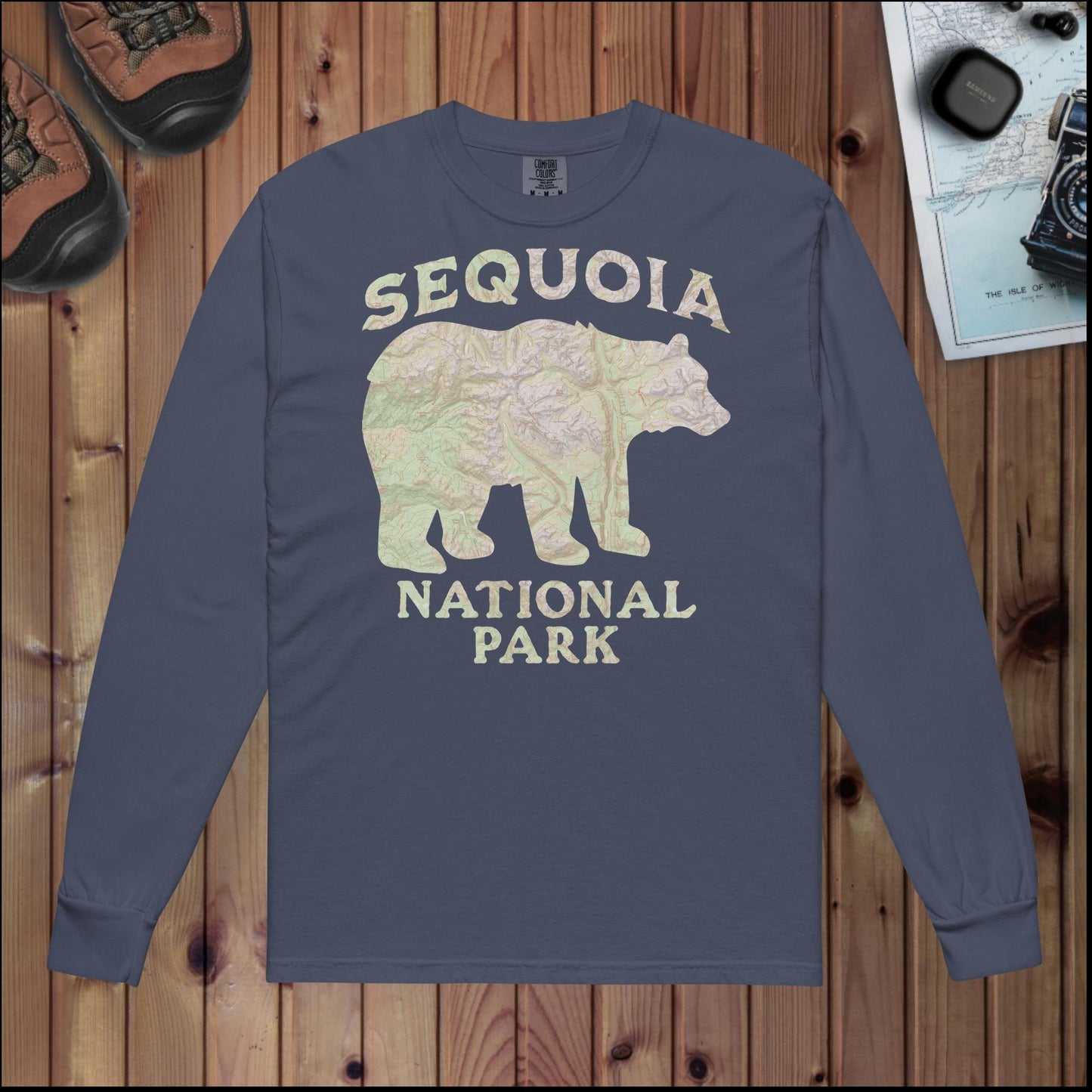 Sequoia Bear Heavy Weight Long Sleeve Topo T-shirt Park Service Apparel Navy S