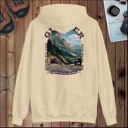 Glacier National Park Sign Hoodie Sun Road Back Hoodie Park Service Apparel