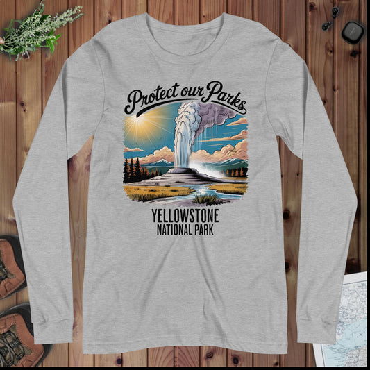 Protect Our Parks Yellowstone Long Sleeve T-shirt Long-sleeve Park Service Apparel Athletic Heather XS